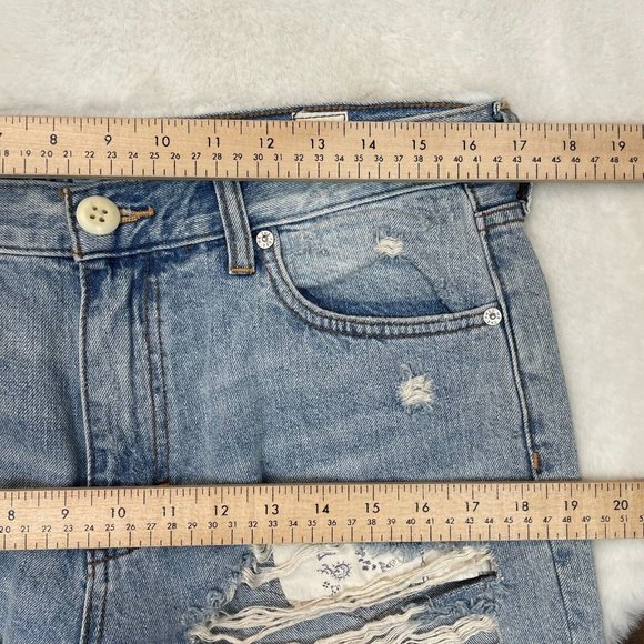 We the Free People Denim Shorts 29 Light Wash Blue Distressed Women - Picture 8 of 13